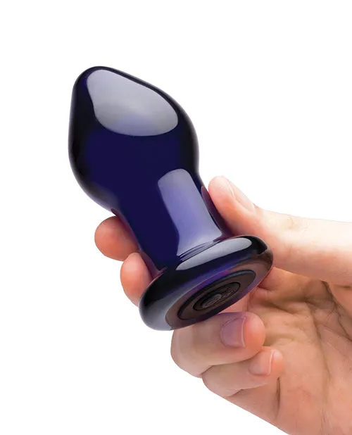 Glas Glas RechargeableVibrating Glass Butt Plug with Remote Control 35in Blue Anal Glas Glas RechargeableVibrating Glass Butt Plug with Remote Control 35in Blue Anal