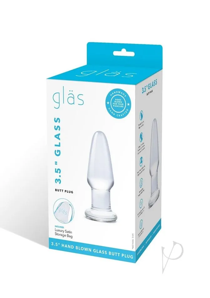 Glas Glass Butt Plug 35in Clear Glas Anal