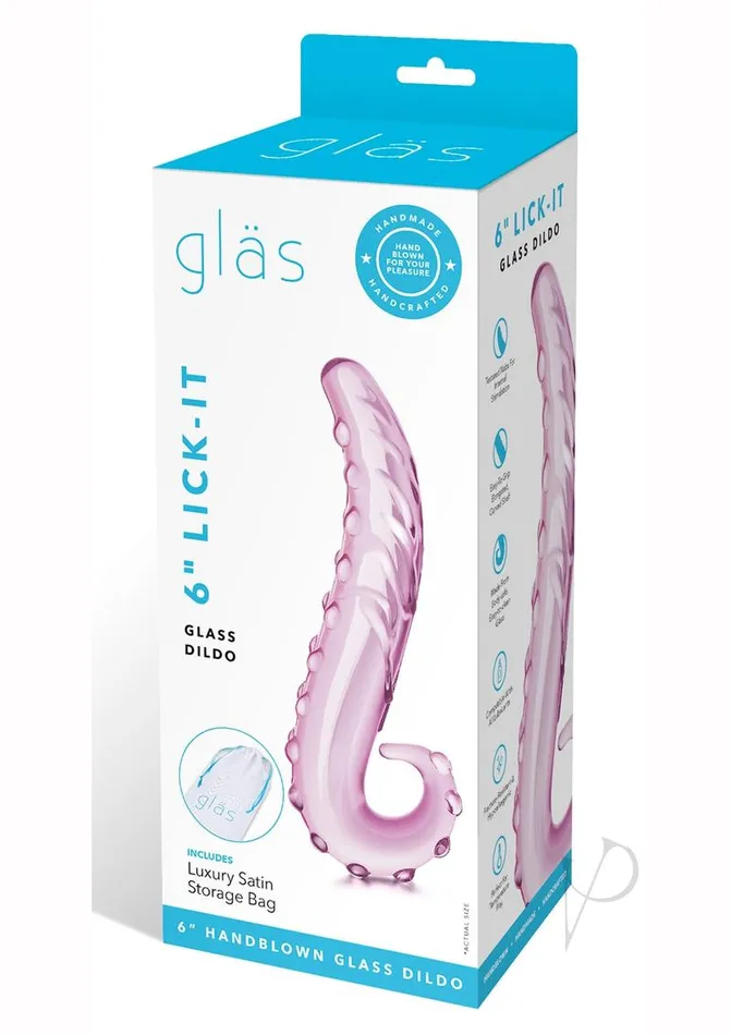 Glas LickIt Dildo 6in Pink Glas Dildos