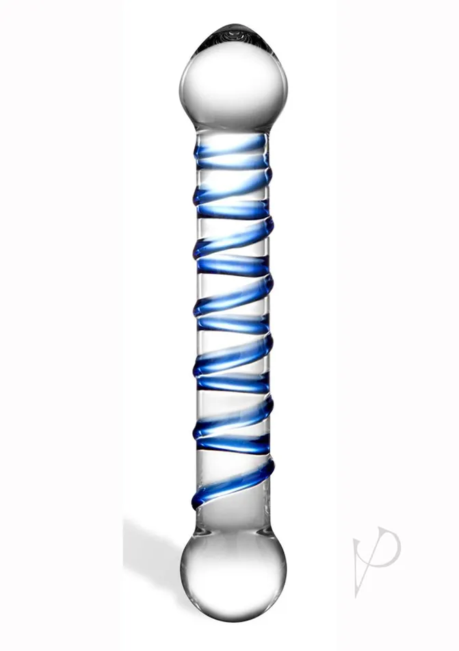 Glass Spiral Glass Textured Dildo 65in ClearBlue Glas Dildos Glass Spiral Glass Textured Dildo 65in ClearBlue Glas Dildos