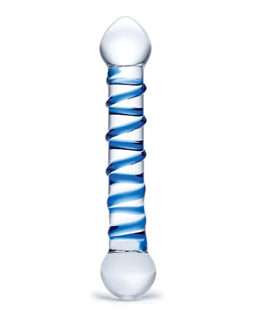 Glass Spiral Glass Textured Dildo 65in ClearBlue Glas Dildos Glass Spiral Glass Textured Dildo 65in ClearBlue Glas Dildos