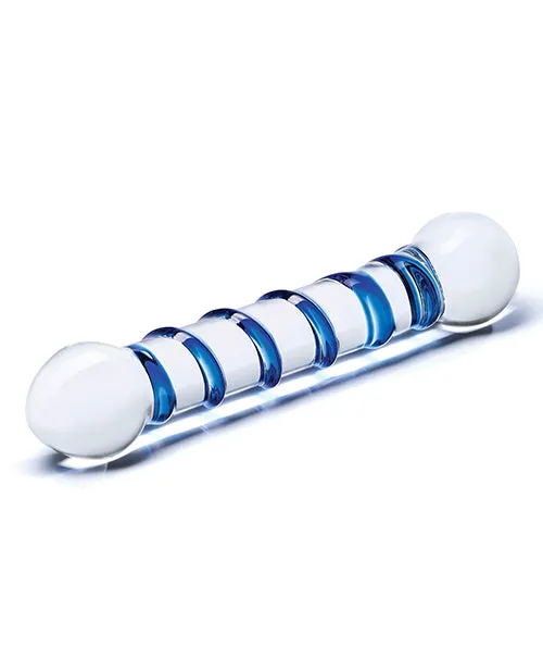 Glass Spiral Glass Textured Dildo 65in ClearBlue Glas Dildos Glass Spiral Glass Textured Dildo 65in ClearBlue Glas Dildos