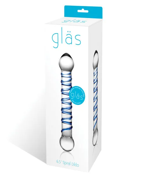 Glass Spiral Glass Textured Dildo 65in ClearBlue Glas Dildos Glass Spiral Glass Textured Dildo 65in ClearBlue Glas Dildos