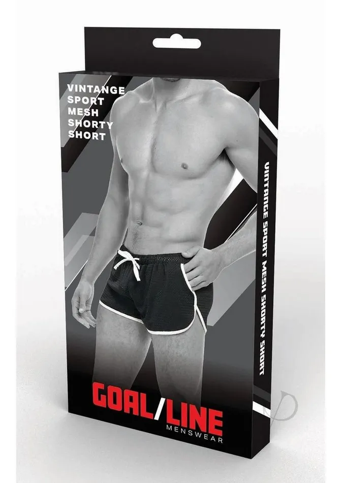 Goal Line Side Split Mesh Booty Shorts SmallMedium Black Goal Line Anal