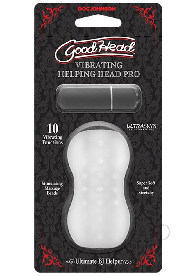 GoodHead Helping Head Pro Vibrating Masturbator with Bullet Frost Good Head Male Sex Toys GoodHead Helping Head Pro Vibrating Masturbator with Bullet Frost Good Head Male Sex Toys