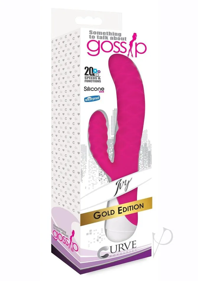 Gossip 20x Ivy Wavy Silicone Rabbit Vibrator Pink Gossip Vibrators