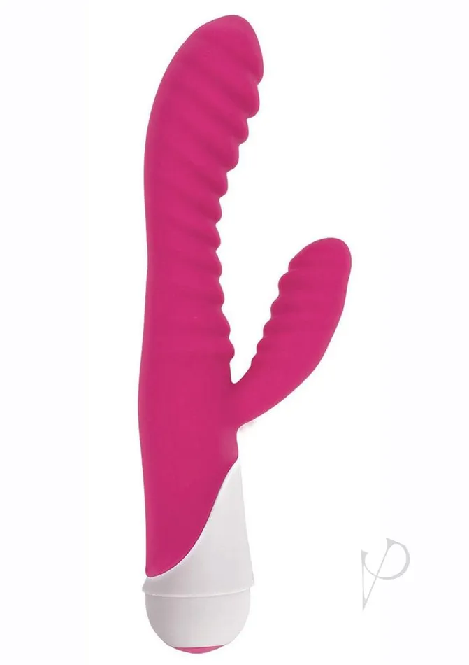 Gossip Celia 20x Ribbed Silicone Rabbit Vibrator Pink Gossip Vibrators