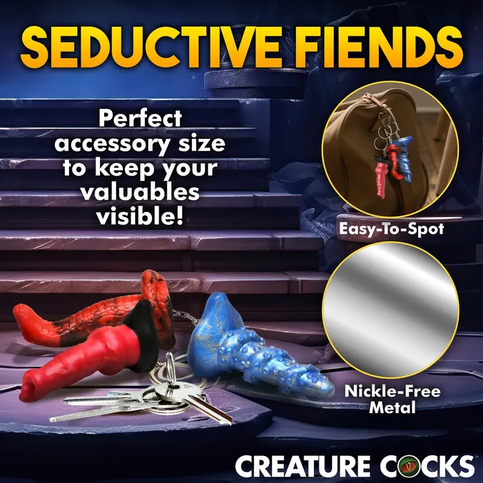 HellHound Lord Kraken King Cobra Silicone Keychain Set Creature Cocks Female Sex Toys