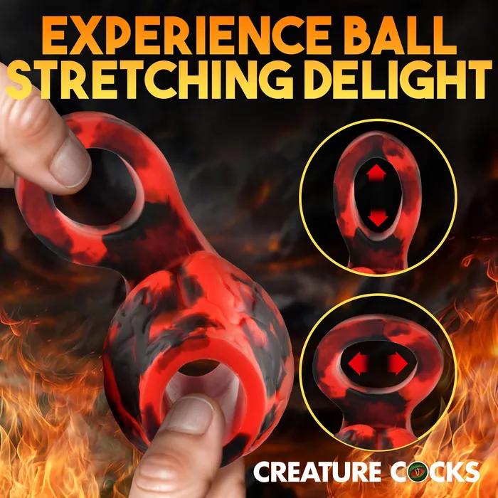 Hell Hound Silicone Girth Enhancer with Ball Strap Creature Cocks Male Sex Toys