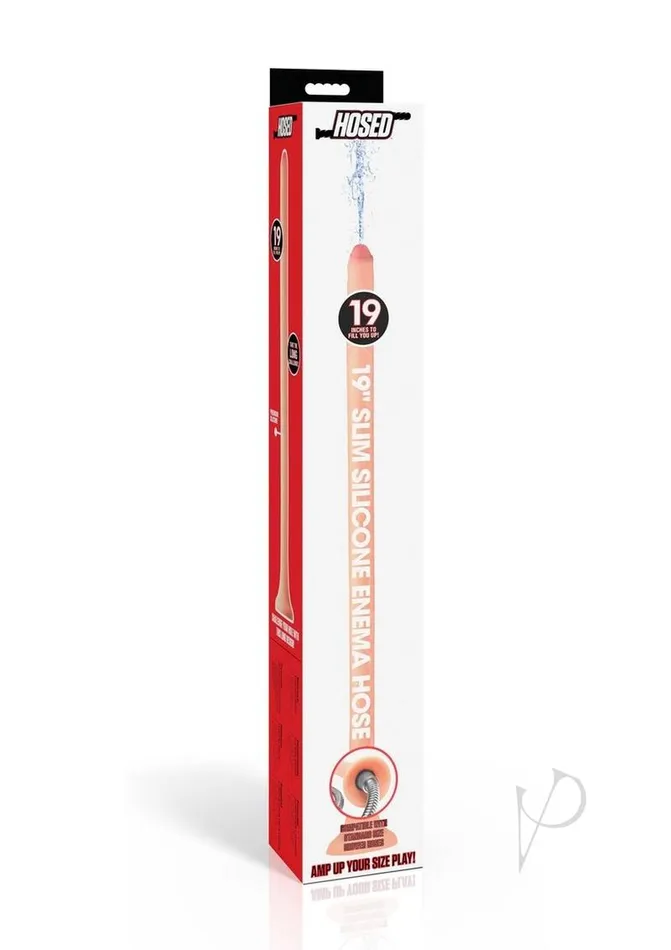 Hosed Dildos Hose Slim Silicone Enema 19in Vanilla