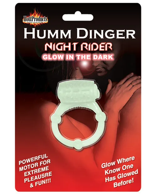 Hott Products Female Sex Toys Humm Dinger Night Rider Vibrating Cockring Glow In The Dark