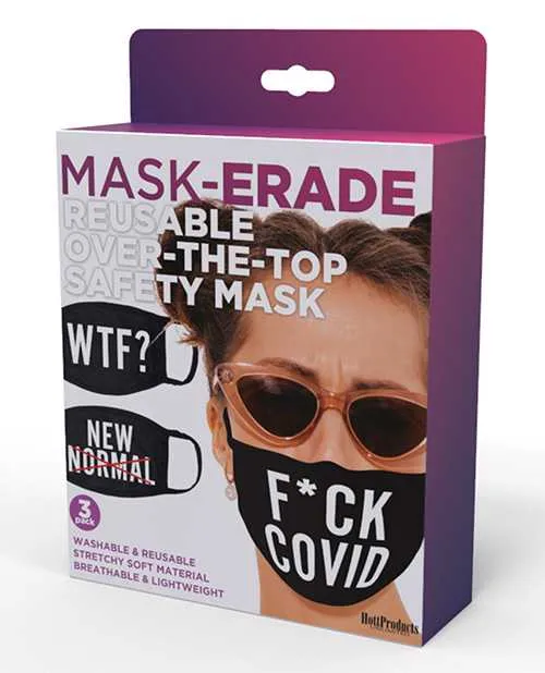 Hott Products Maskerade Masks F CovidWTFNew Normal X Pack of 3 Hott Products Male Sex Toys