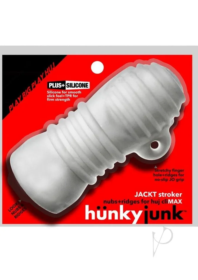 Hunkyjunk Jackt Textured Stroker White Ice Hunkyjunk Male Sex Toys