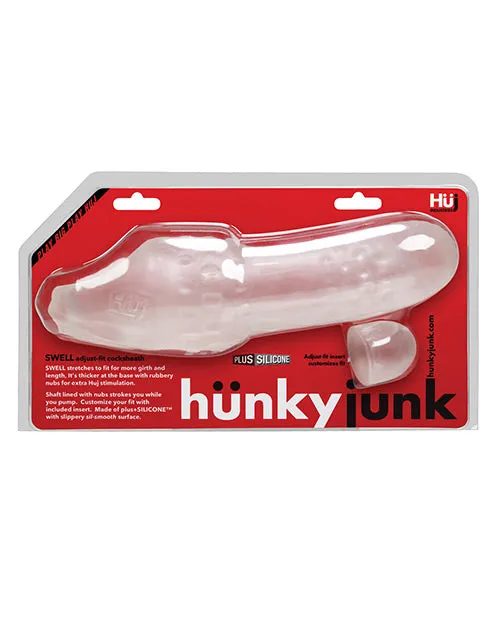 Hunkyjunk Male Sex Toys Hunkyjunk Swell Silicone Cocksheath Penis Extender 825in Clear