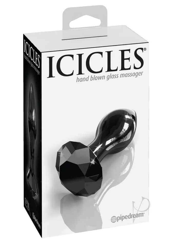 Icicles Anal Icicles No 78 Glass Anal Plug Black