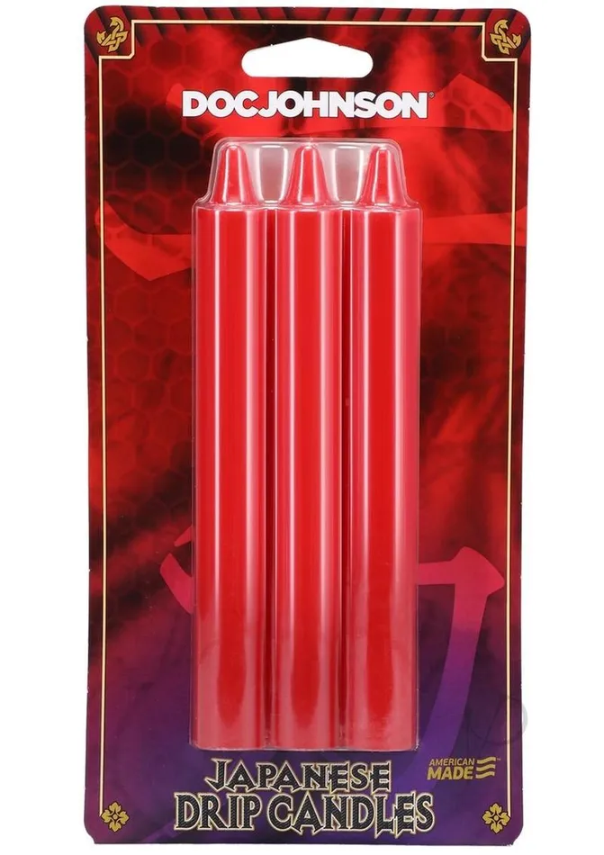 Japanese Bondage Vibrators Doc Johnson Japanese Drip Candles 3 Pack Red