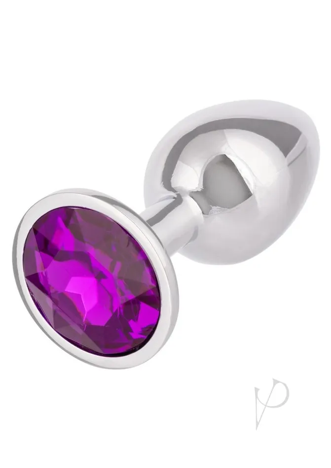 Jewel Amethyst Aluminum Anal Plug Small Purple Jewel Anal