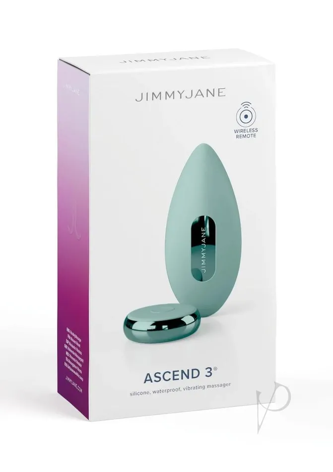 JimmyJane Ascend 3 Silicone Vibrating Massager with Remote Control Teal Jimmyjane Female Sex Toys JimmyJane Ascend 3 Silicone Vibrating Massager with Remote Control Teal Jimmyjane Female Sex Toys