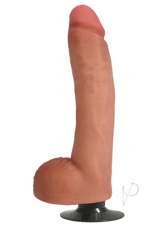 Jock Female Sex Toys JOCK Vibrating Dildo with Balls 10in Vanilla