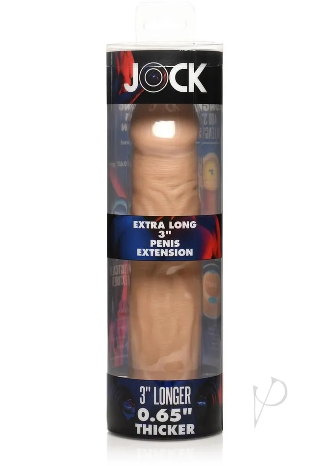 Jock JOCK Extra Long Penis Extension Sleeve 3in Vanilla Male Sex Toys