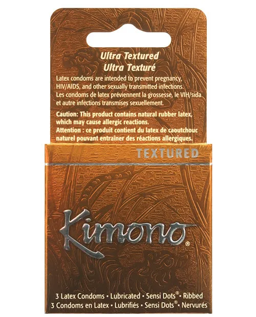 Kimono Kimono MicroThin Condoms Ribbed Plus Sensi Dots 3 Pack Male Sex Toys