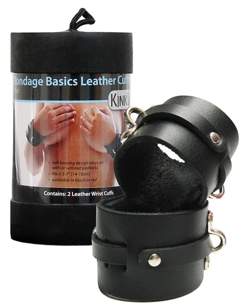 Kinklab Restraints KinkLab Leather Wrist Cuffs Black