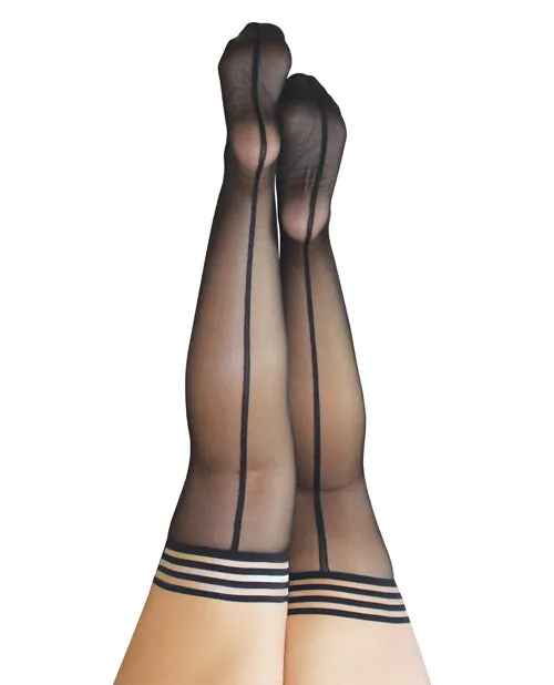 Kixies Lois Thigh High wBlack Seam Black D Kixies Anal