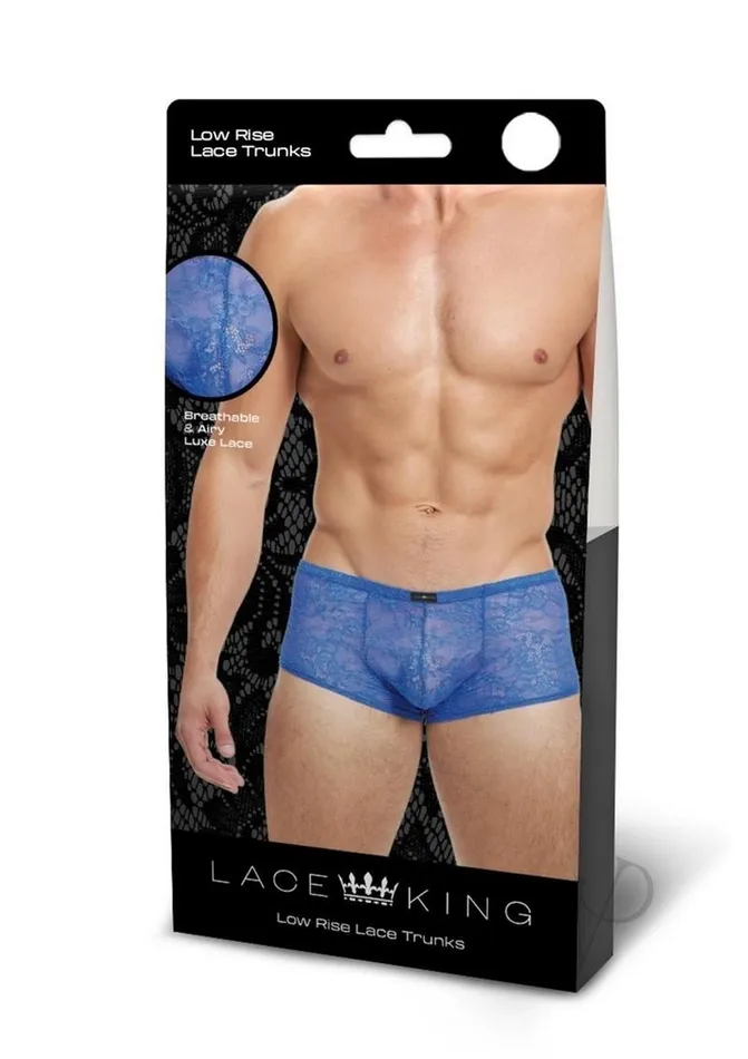 Lace King Vibrators Lace King Lace Trunks MediumLarge Blue