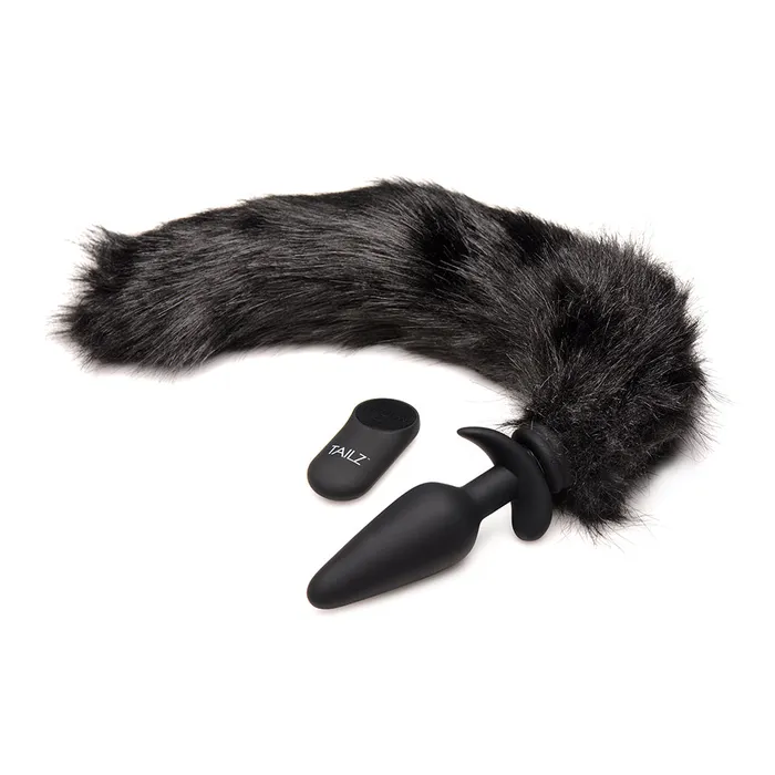 Large Vibrating Anal Plug with Interchangeable Fox Tail Tailz Male Sex Toys