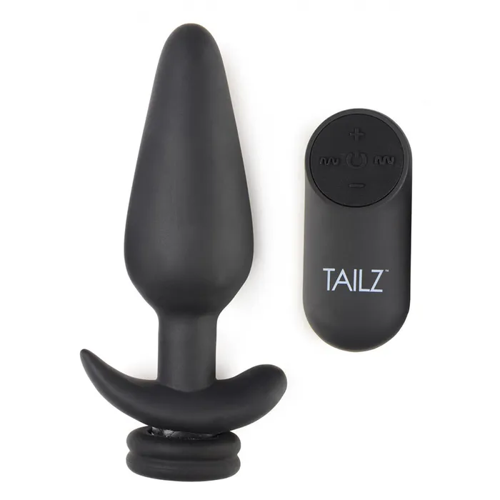 Large Vibrating Anal Plug with Interchangeable Fox Tail Tailz Male Sex Toys