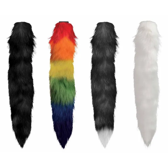 Large Vibrating Anal Plug with Interchangeable Fox Tail Tailz Male Sex Toys