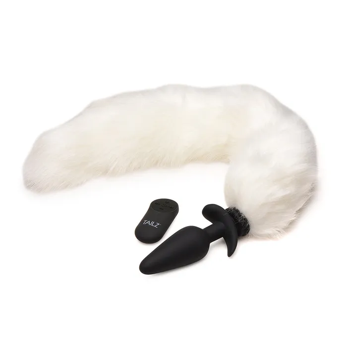 Large Vibrating Anal Plug with Interchangeable Fox Tail Tailz Male Sex Toys