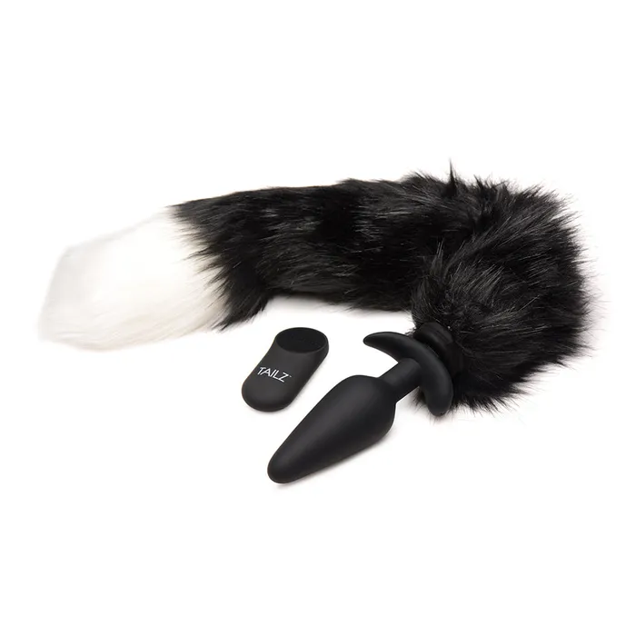 Large Vibrating Anal Plug with Interchangeable Fox Tail Tailz Male Sex Toys