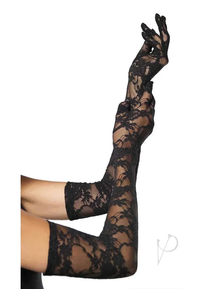 Leg Avenue Anal Leg Avenue Stretch Lace Elbow Length Gloves OS Black