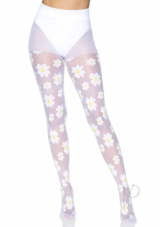 Leg Avenue Hosiery Leg Avenue Daisy Nylon Sheer Tights OS White