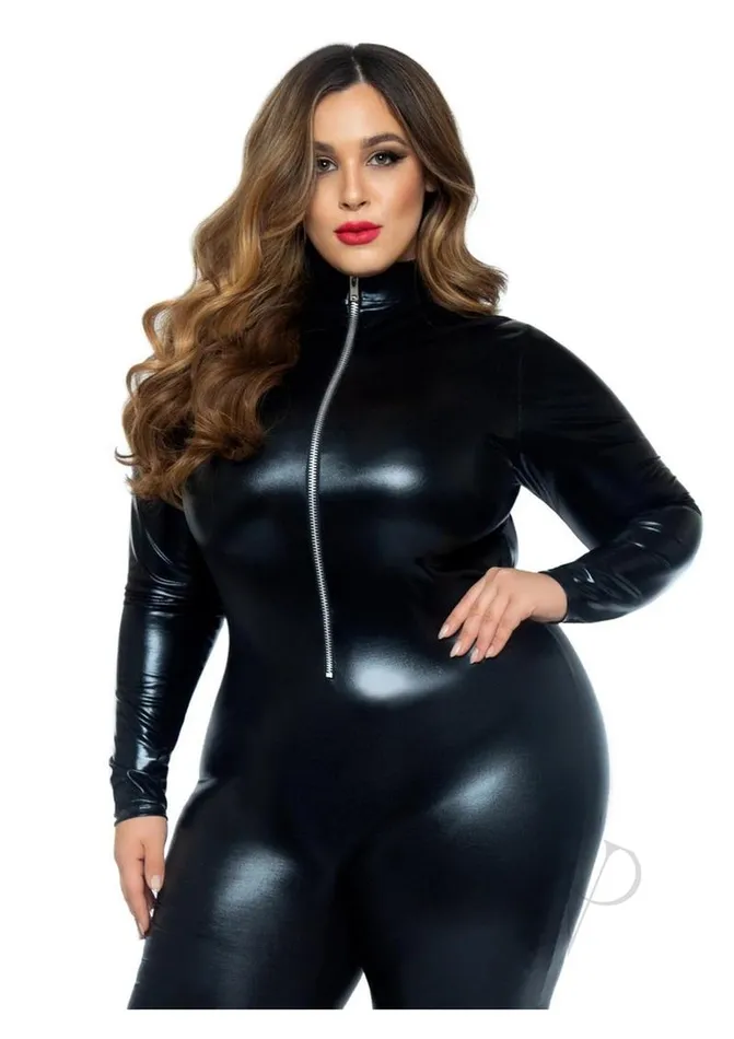 Leg Avenue Lame Zipper Front Cat Suit 3X4X Black Leg Avenue Anal Leg Avenue Lame Zipper Front Cat Suit 3X4X Black Leg Avenue Anal
