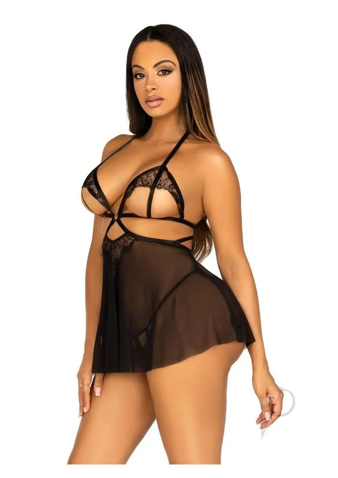 Leg Avenue Male Sex Toys Leg Avenue Open Cup Eyelash Lace and Mesh Babydoll with Heart Ring Accent and Matching Panty Medium Black Leg Avenue Male Sex Toys Leg Avenue Open Cup Eyelash Lace and Mesh Babydoll with Heart Ring Accent and Matching Panty Medium Black