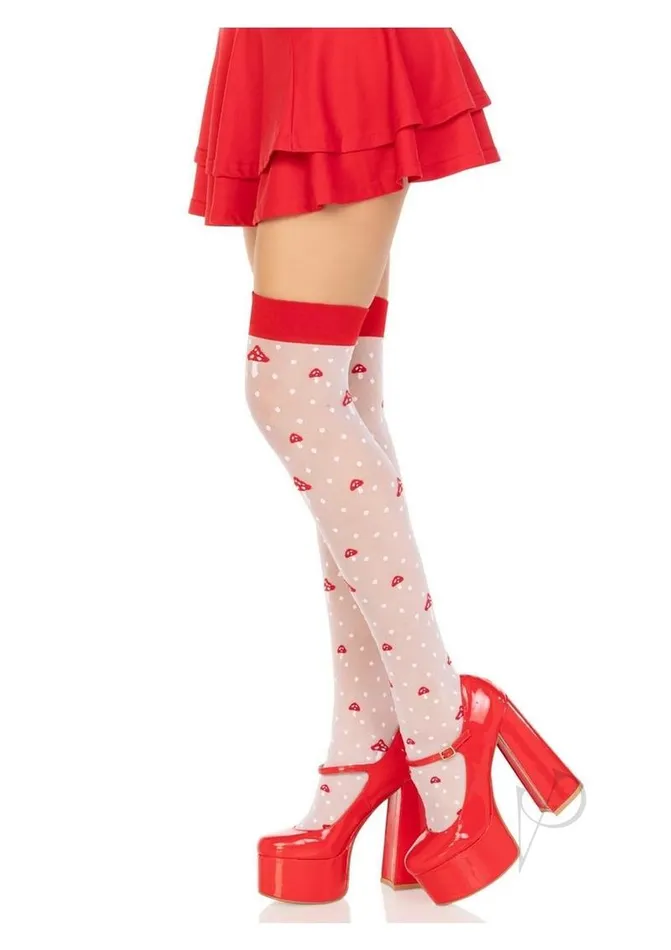 Leg Avenue Spandex Sheer Polka Dot Mushroom Thigh Highs OS WhiteRed Leg Avenue Vibrators Leg Avenue Spandex Sheer Polka Dot Mushroom Thigh Highs OS WhiteRed Leg Avenue Vibrators