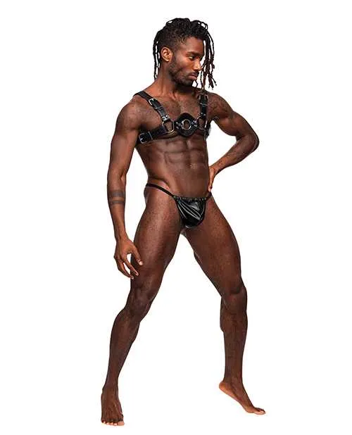 Libra PU Leather Chest Harness Black OS Male Power Restraints Libra PU Leather Chest Harness Black OS Male Power Restraints