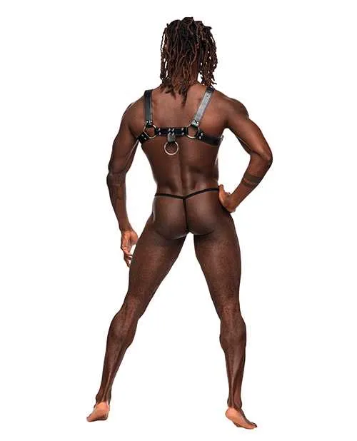 Libra PU Leather Chest Harness Black OS Male Power Restraints Libra PU Leather Chest Harness Black OS Male Power Restraints
