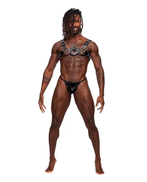 Libra PU Leather Chest Harness Black OS Male Power Restraints Libra PU Leather Chest Harness Black OS Male Power Restraints