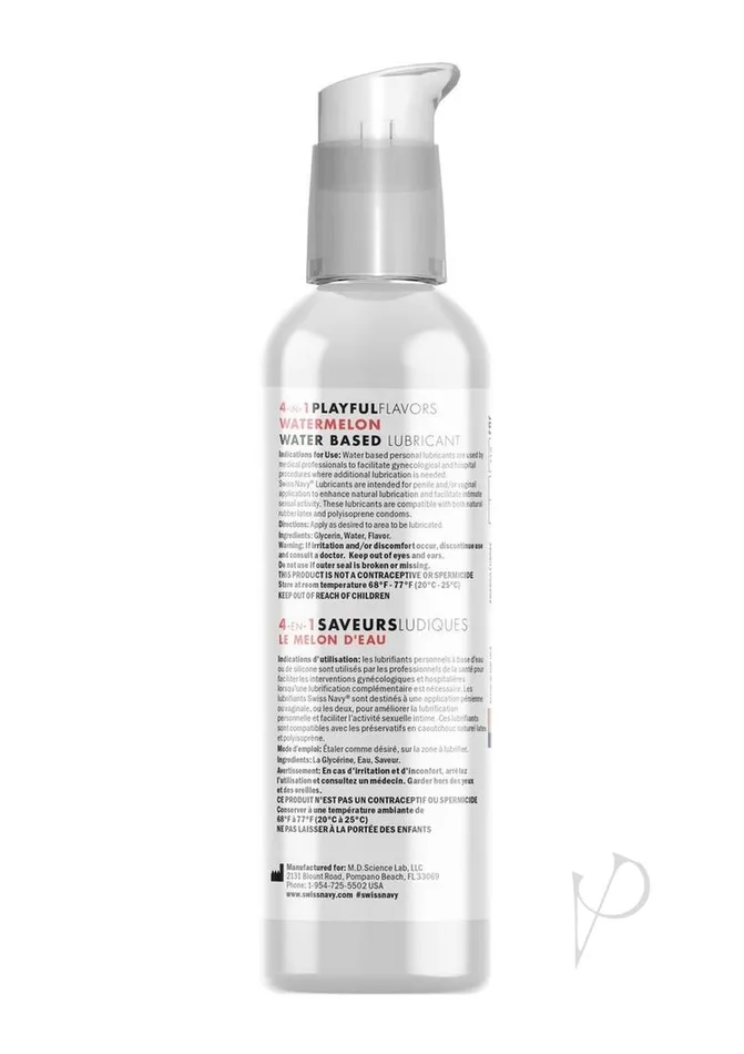 Lubricants Swiss Navy Swiss Navy 4 In 1 Flavored Lubricant 4oz Watermelon Lubricants Swiss Navy Swiss Navy 4 In 1 Flavored Lubricant 4oz Watermelon