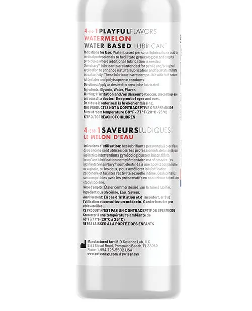 Lubricants Swiss Navy Swiss Navy 4 In 1 Flavored Lubricant 4oz Watermelon Lubricants Swiss Navy Swiss Navy 4 In 1 Flavored Lubricant 4oz Watermelon
