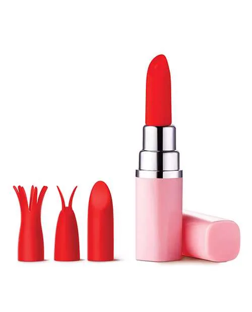 Luv Inc Lipstick Vibrator w4 Heads Light Pink Luv Vibrators