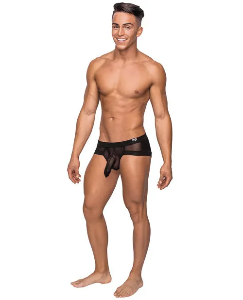 Male Power Anal Hoser Stretch Mesh Micro Mini Short Black XL