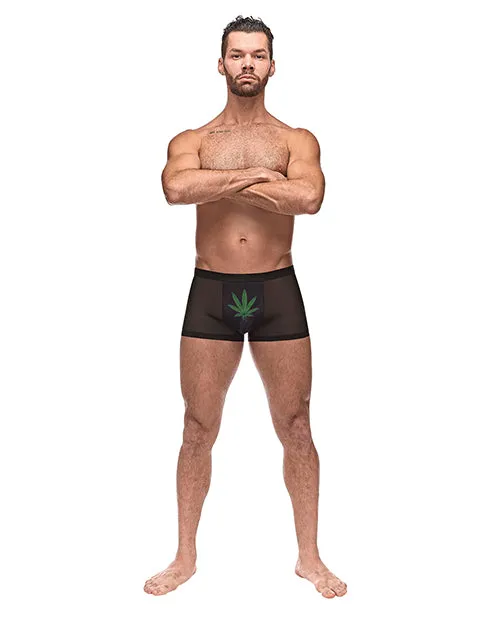 Male Power Anal Private Screening Micro Mesh Modal Pot Leaf Black XL Male Power Anal Private Screening Micro Mesh Modal Pot Leaf Black XL