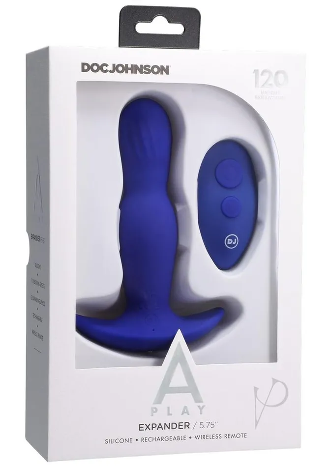 Male Sex Toys APlay Expander Rechargeable Silicone Anal Plug with Remote Control Blue A Play Male Sex Toys APlay Expander Rechargeable Silicone Anal Plug with Remote Control Blue A Play