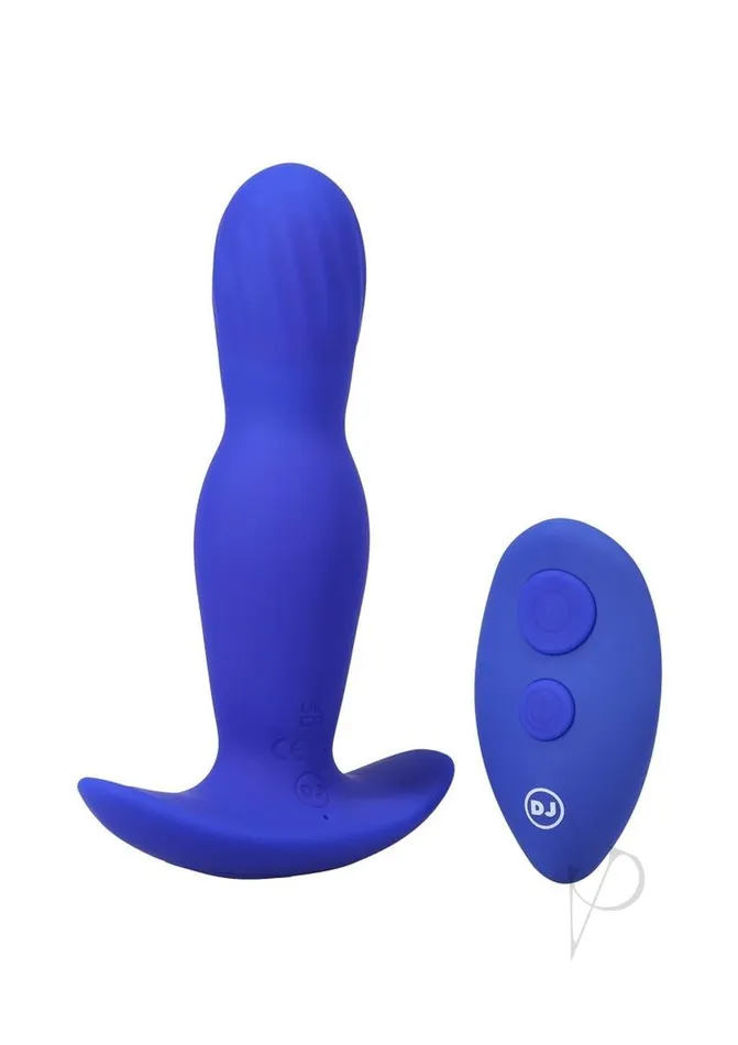Male Sex Toys APlay Expander Rechargeable Silicone Anal Plug with Remote Control Blue A Play
