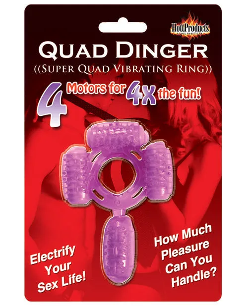 Male Sex Toys Hott Products Humm Dinger Super Quad Vibrating Cock Ring Purple