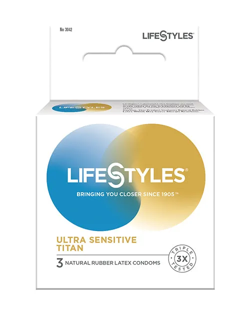 Male Sex Toys Lifestyles Lifestyles Ultra Sensitive Titan Condom Pack of 3 Male Sex Toys Lifestyles Lifestyles Ultra Sensitive Titan Condom Pack of 3
